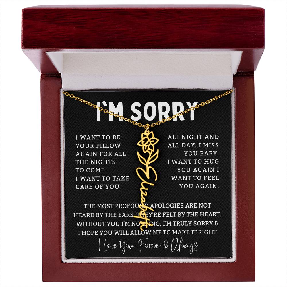 [Almost Sold Out] I'm Sorry Apologies By The Heart Flower Name Necklace