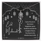 Black and White I Pray You Have More Happiness Eid Mubarak Flower Name Necklace