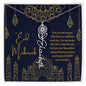 You Are the Reason Life Is So Colorful Blue and Gold Eid Mubarak Flower Name Necklace