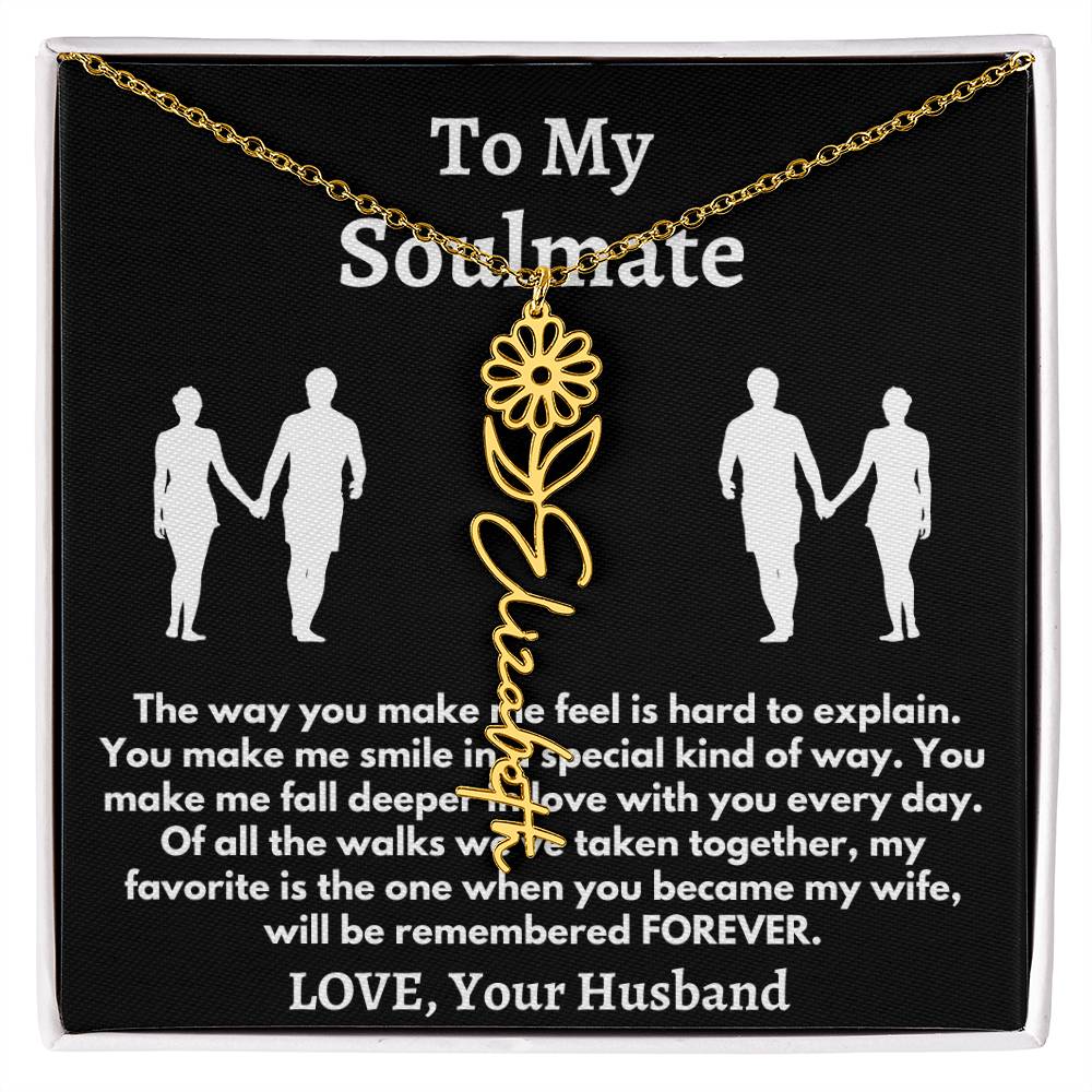 [ALMOST SOLD OUT] To My Soulmate - Love, Your Husband Flower Name Necklace