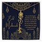 You Are the Reason Life Is So Colorful Blue and Gold Eid Mubarak Flower Name Necklace