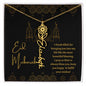 Eid Mubarak Black and Gold - I Pray to Allah to Always Bless You - Flower Name Necklace