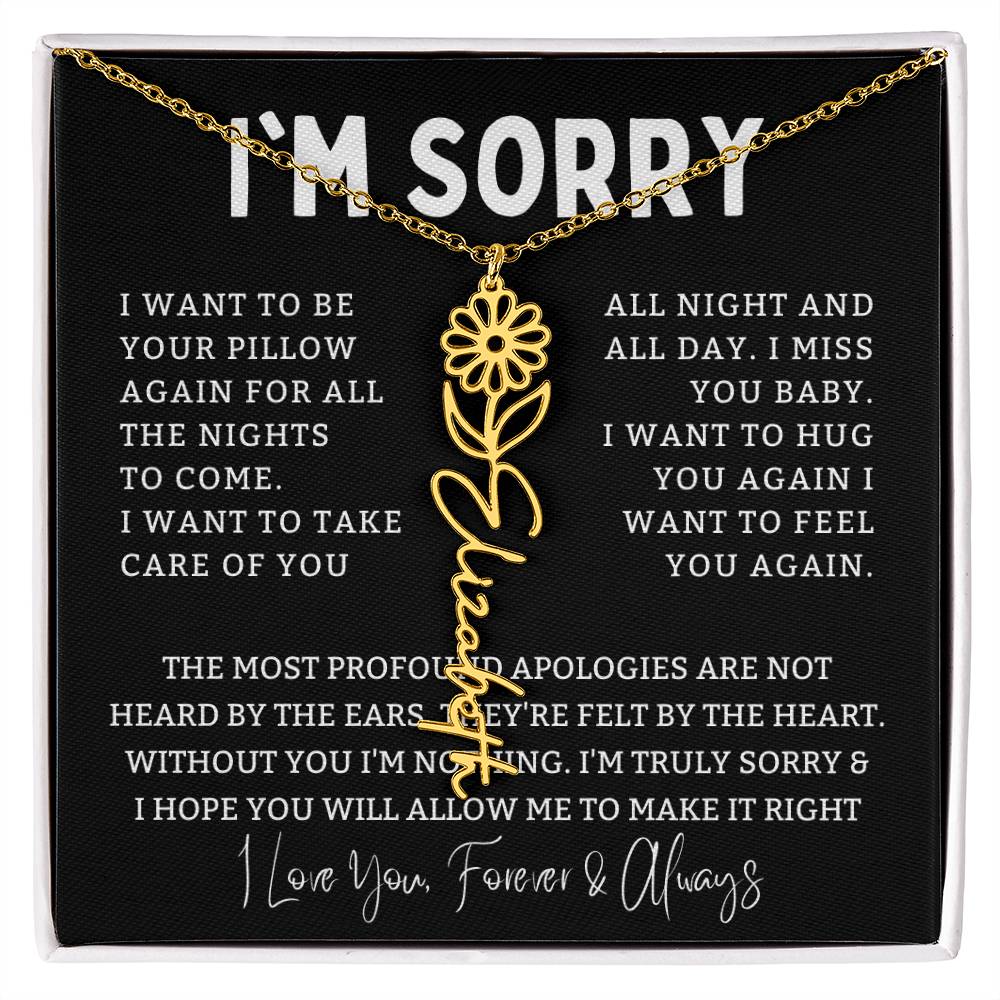 [Almost Sold Out] I'm Sorry Apologies By The Heart Flower Name Necklace