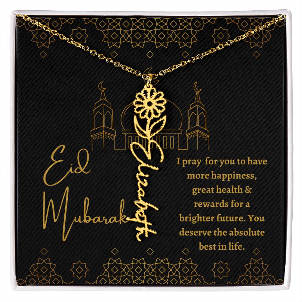 [ALMOST SOLD OUT] Black and Gold I Pray For You To Have All The Happiness Flower Name Necklace