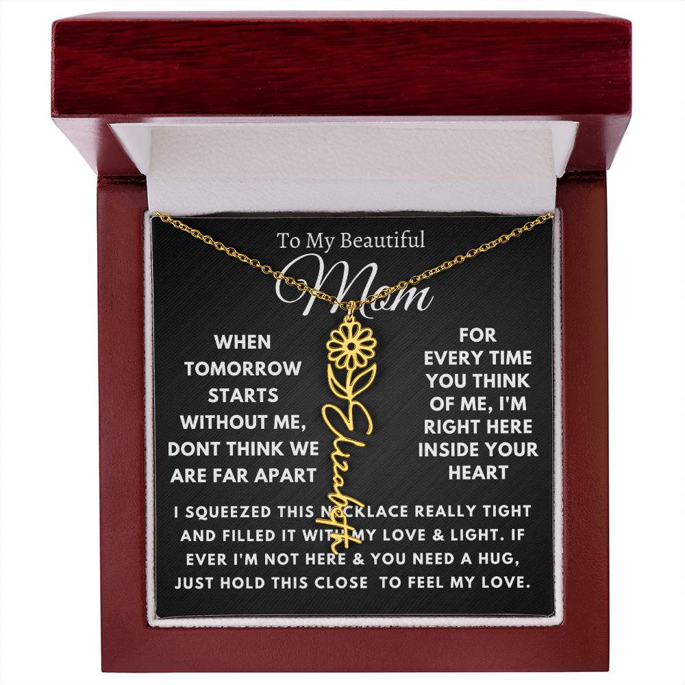 [ALMOST SOLD OUT] To My Beautiful Mom Flower Name Necklace