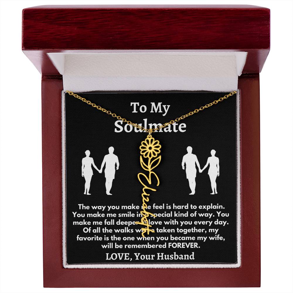 [ALMOST SOLD OUT] To My Soulmate - Love, Your Husband Flower Name Necklace