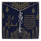 You Are the Reason Life Is So Colorful Blue and Gold Eid Mubarak Flower Name Necklace