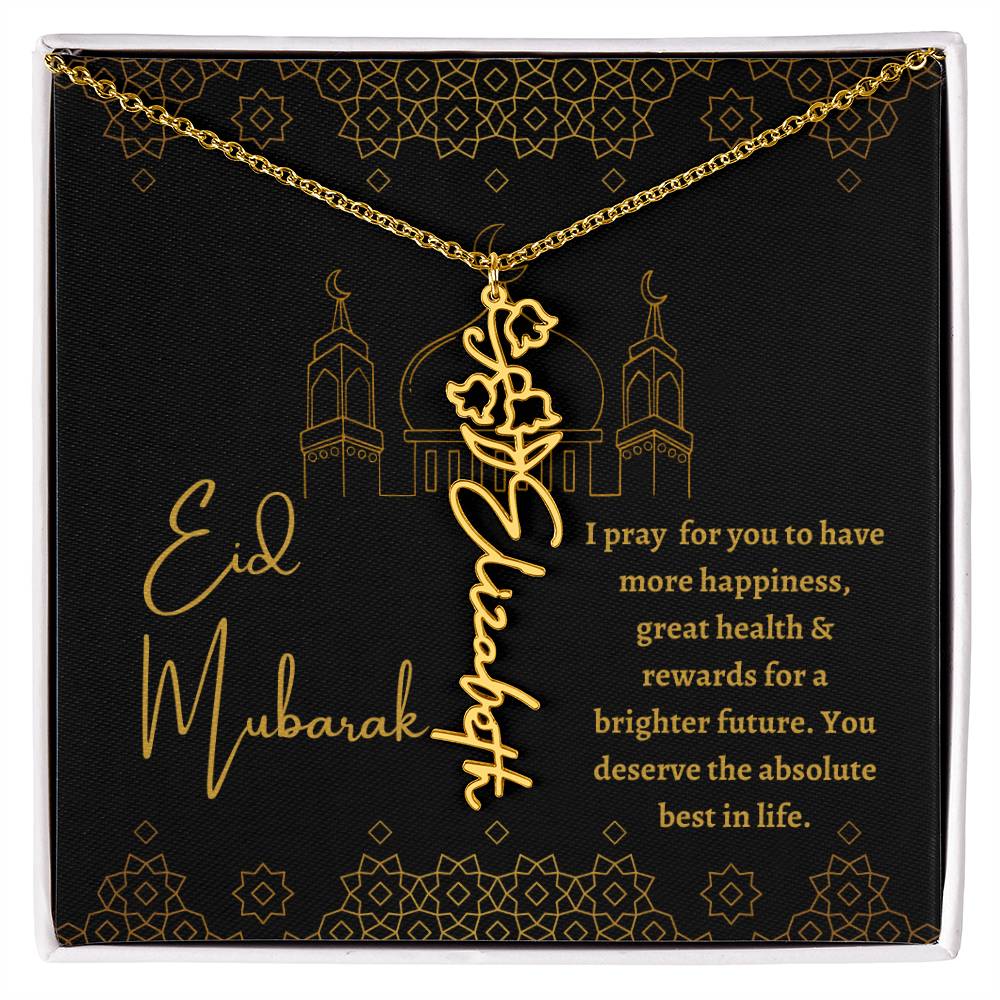 [ALMOST SOLD OUT] Black and Gold I Pray For You To Have All The Happiness Flower Name Necklace