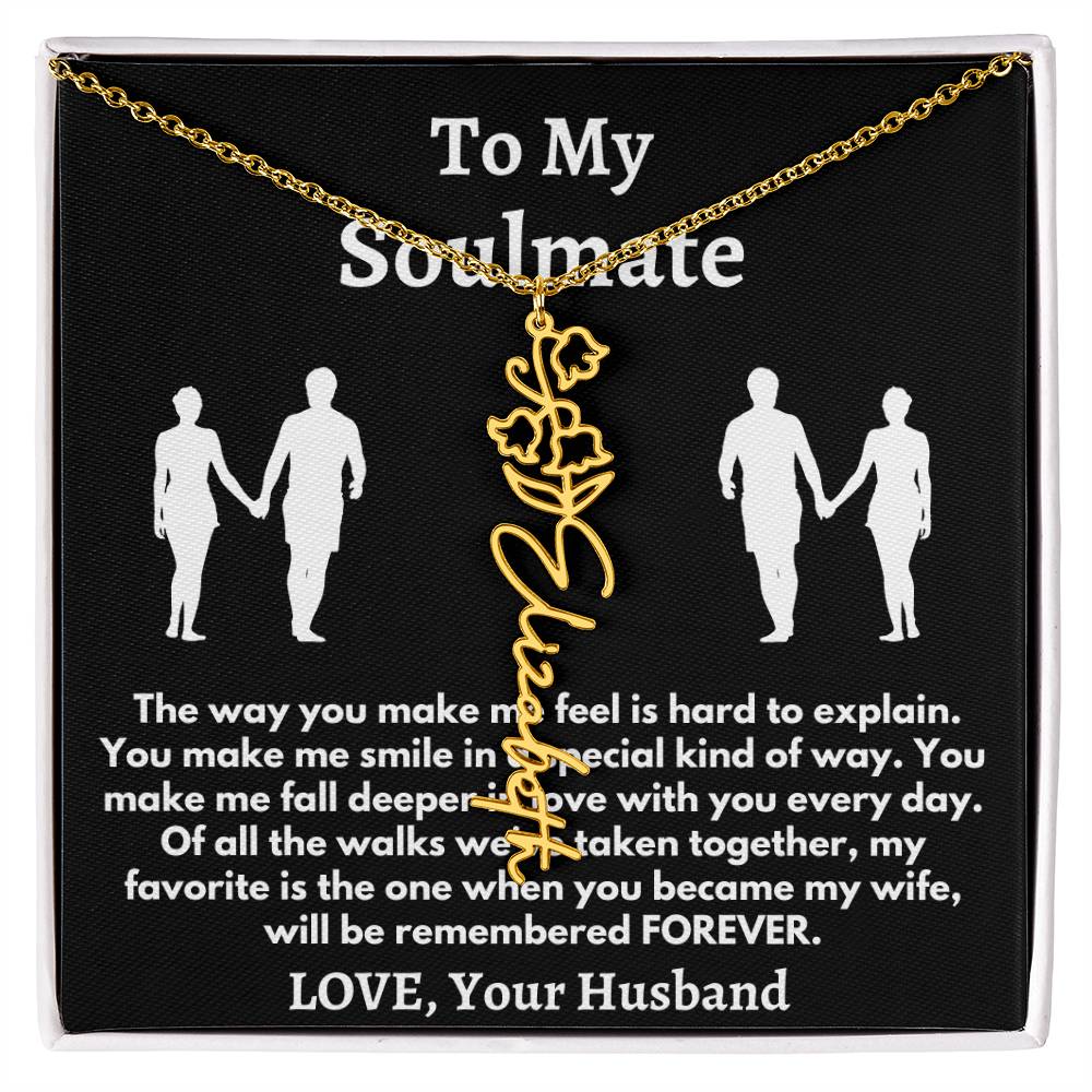 [ALMOST SOLD OUT] To My Soulmate - Love, Your Husband Flower Name Necklace