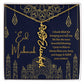 [ALMOST SOLD OUT] EID MUBARAK BLUE AND GOLD I THANK ALLAH FOR BRINGING YOU INTO MY LIFE FLOWER NAME NECKLACE