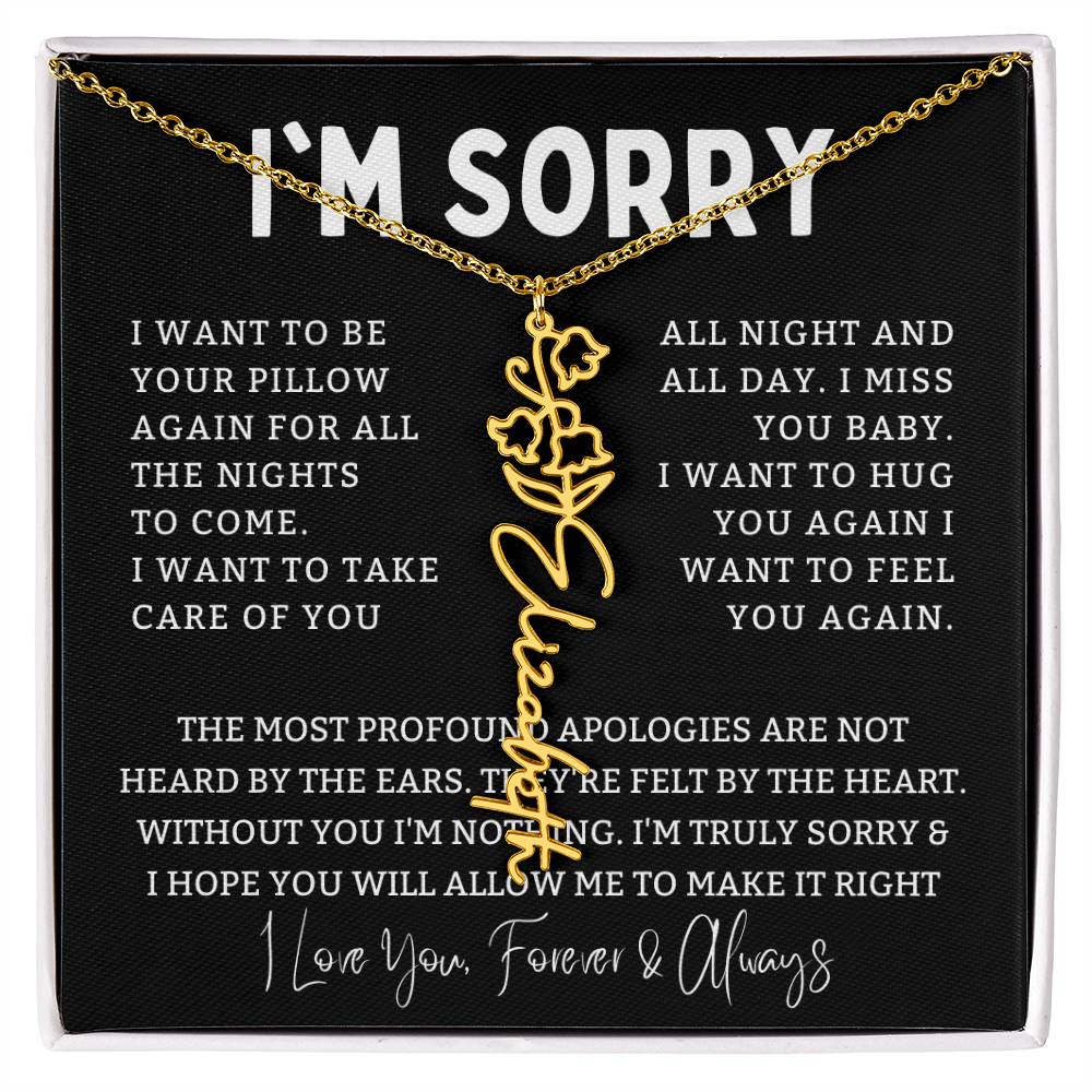 [Almost Sold Out] I'm Sorry Apologies By The Heart Flower Name Necklace