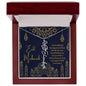 Eid Mubarak Blue and Gold I Thank Allah for Bringing You Into My Life Flower Name Necklace