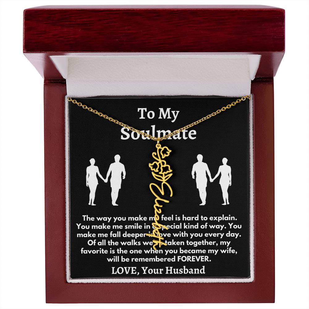 [ALMOST SOLD OUT] To My Soulmate - Love, Your Husband Flower Name Necklace