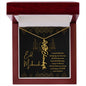 Eid Mubarak Black and Gold - I Pray to Allah to Always Bless You - Flower Name Necklace