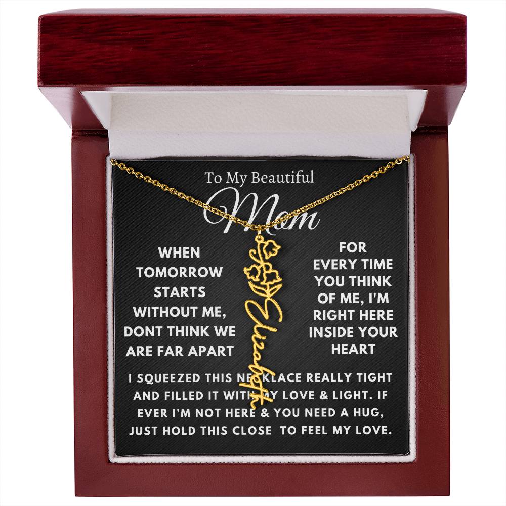 [ALMOST SOLD OUT] To My Beautiful Mom Flower Name Necklace