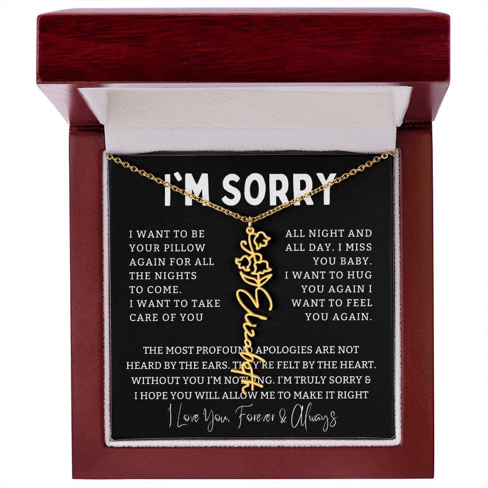 [Almost Sold Out] I'm Sorry Apologies By The Heart Flower Name Necklace