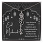Black and White I Pray You Have More Happiness Eid Mubarak Flower Name Necklace