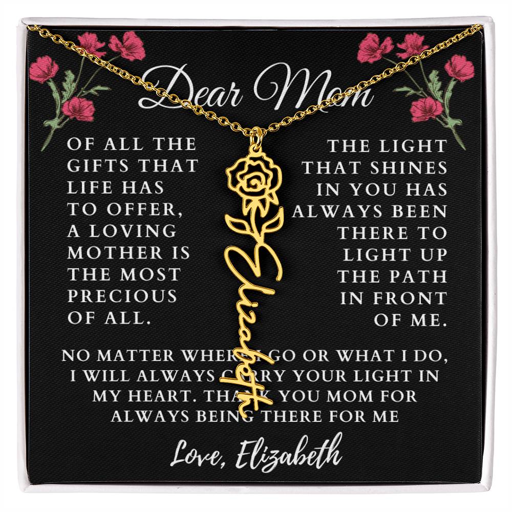 [Almost Sold Out] Floral Dear Mom Flower Name Necklace