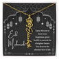 Black and White I Pray You Have More Happiness Eid Mubarak Flower Name Necklace