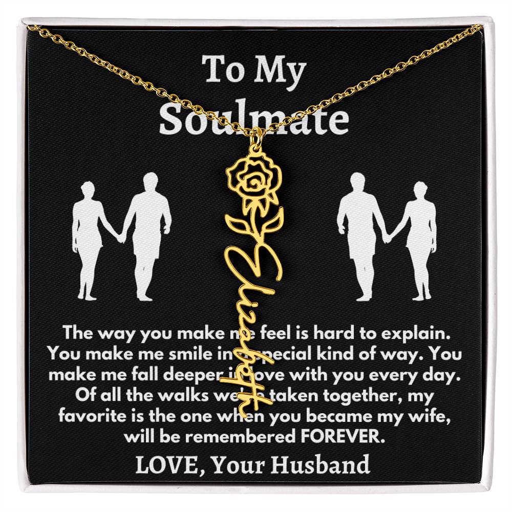 [ALMOST SOLD OUT] To My Soulmate - Love, Your Husband Flower Name Necklace