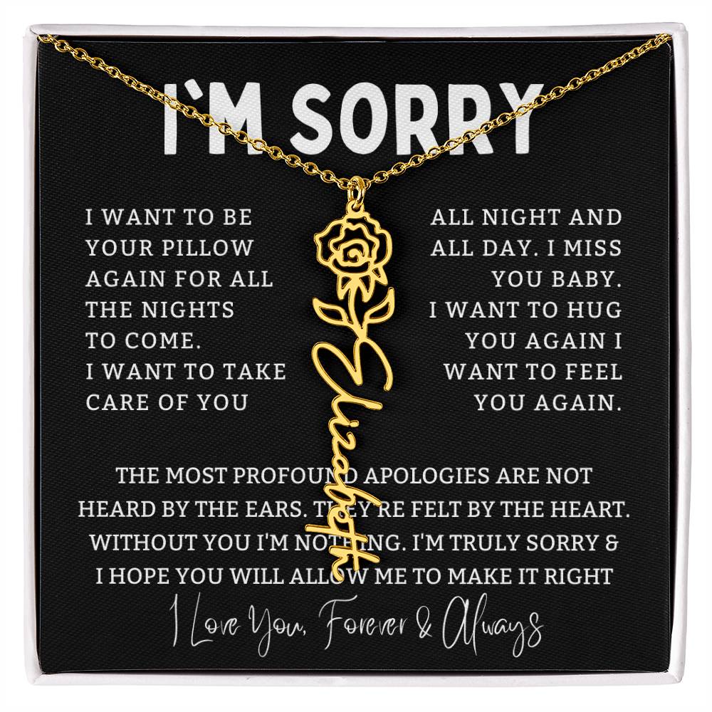 [Almost Sold Out] I'm Sorry Apologies By The Heart Flower Name Necklace