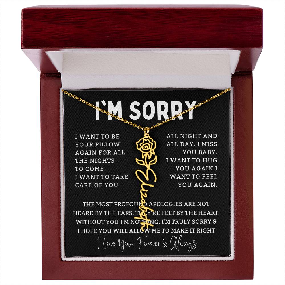 [Almost Sold Out] I'm Sorry Apologies By The Heart Flower Name Necklace