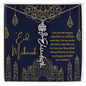 You Are the Reason Life Is So Colorful Blue and Gold Eid Mubarak Flower Name Necklace