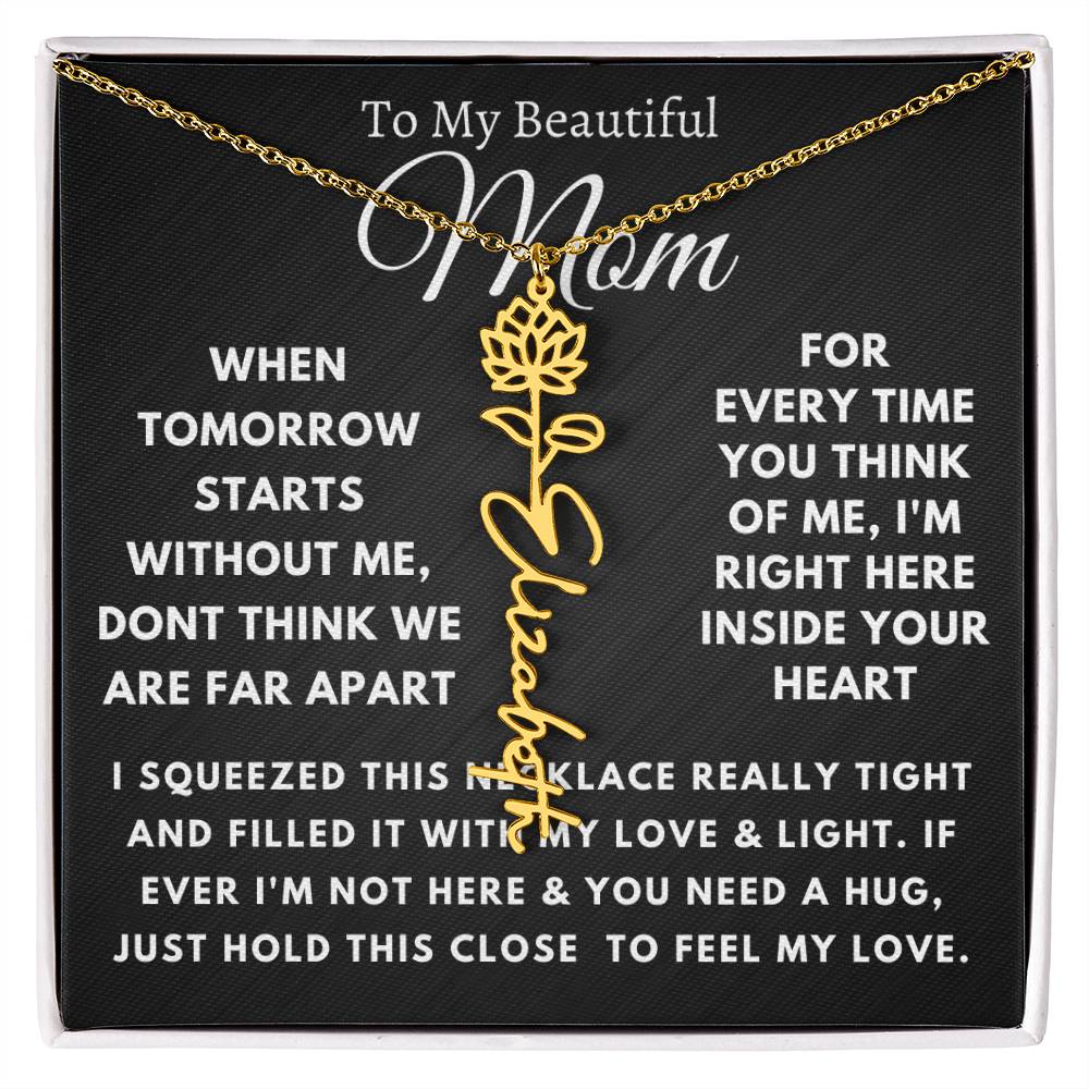[ALMOST SOLD OUT] To My Beautiful Mom Flower Name Necklace