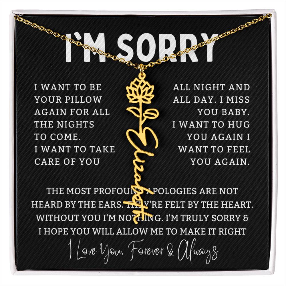 [Almost Sold Out] I'm Sorry Apologies By The Heart Flower Name Necklace
