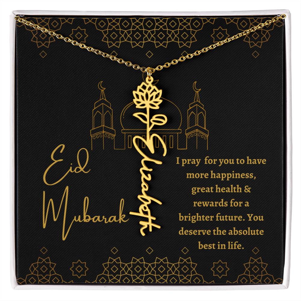 [ALMOST SOLD OUT] Black and Gold I Pray For You To Have All The Happiness Flower Name Necklace