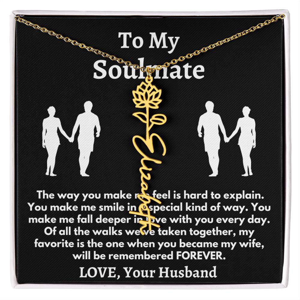 [ALMOST SOLD OUT] To My Soulmate - Love, Your Husband Flower Name Necklace