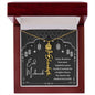 Black and White I Pray You Have More Happiness Eid Mubarak Flower Name Necklace