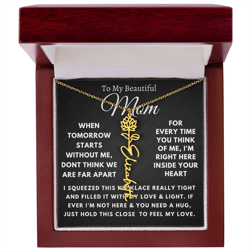 [ALMOST SOLD OUT] To My Beautiful Mom Flower Name Necklace