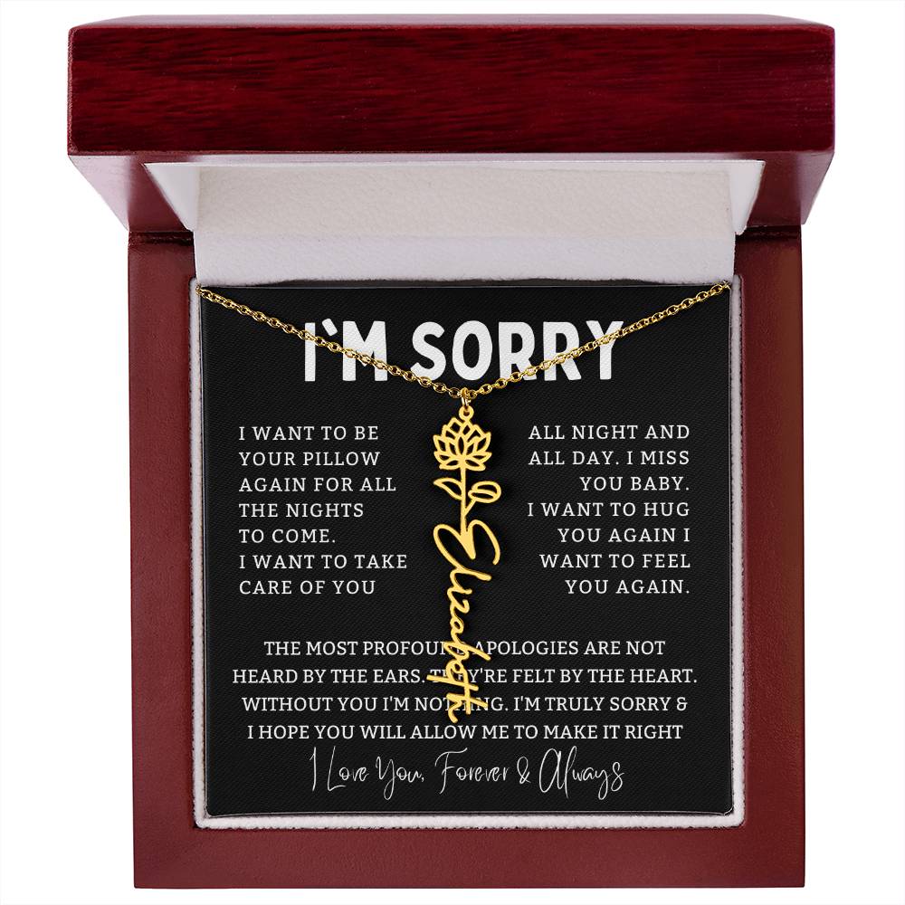 [Almost Sold Out] I'm Sorry Apologies By The Heart Flower Name Necklace