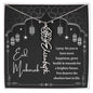 Black and White I Pray You Have More Happiness Eid Mubarak Flower Name Necklace