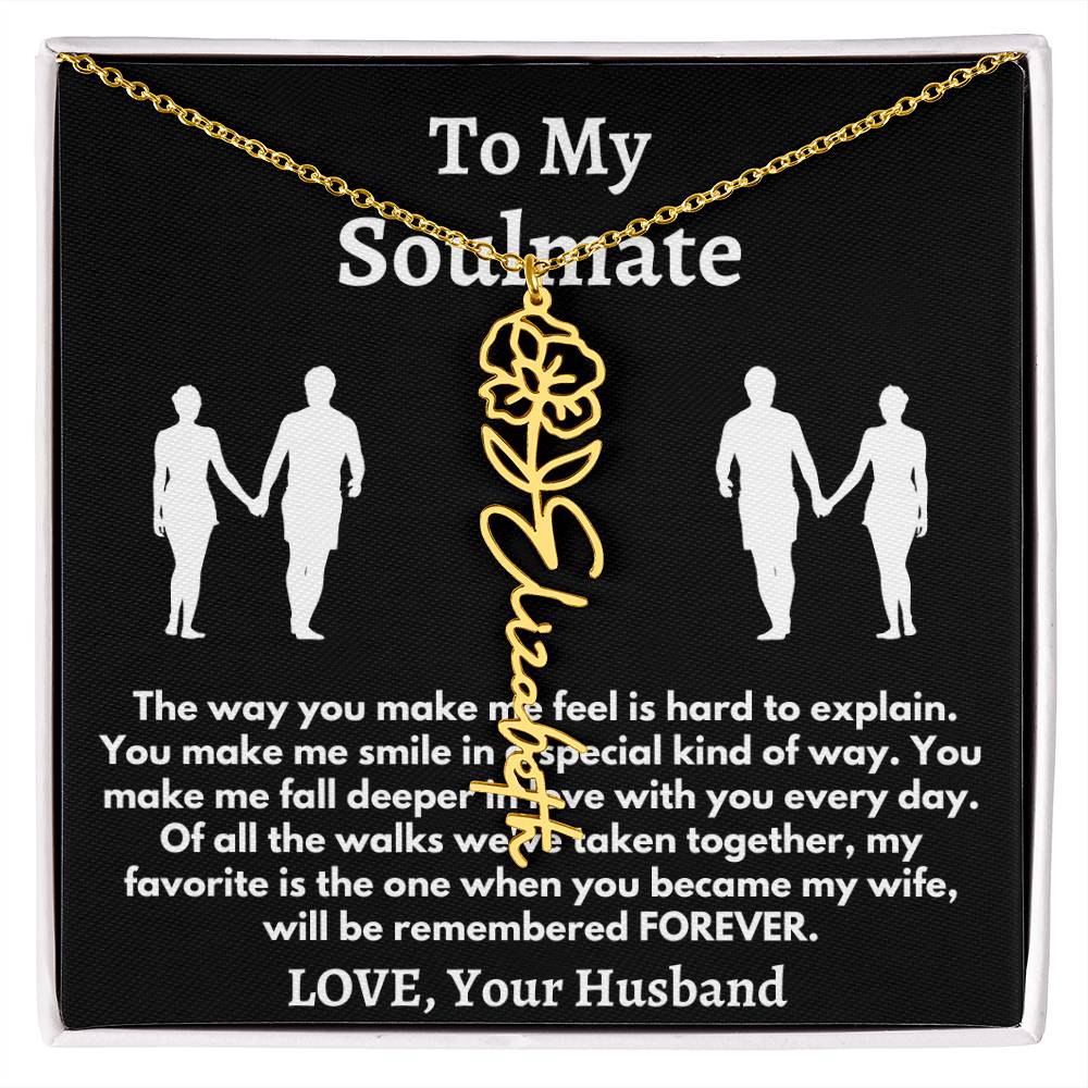 [ALMOST SOLD OUT] To My Soulmate - Love, Your Husband Flower Name Necklace