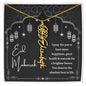 Black and White I Pray You Have More Happiness Eid Mubarak Flower Name Necklace