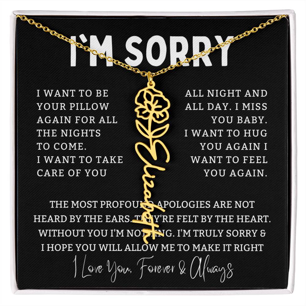 [Almost Sold Out] I'm Sorry Apologies By The Heart Flower Name Necklace