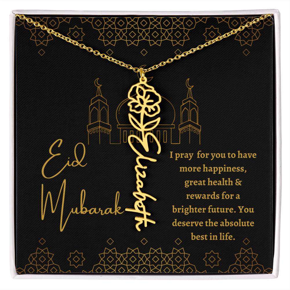 [ALMOST SOLD OUT] Black and Gold I Pray For You To Have All The Happiness Flower Name Necklace