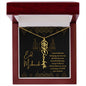 Eid Mubarak Black and Gold - I Pray to Allah to Always Bless You - Flower Name Necklace