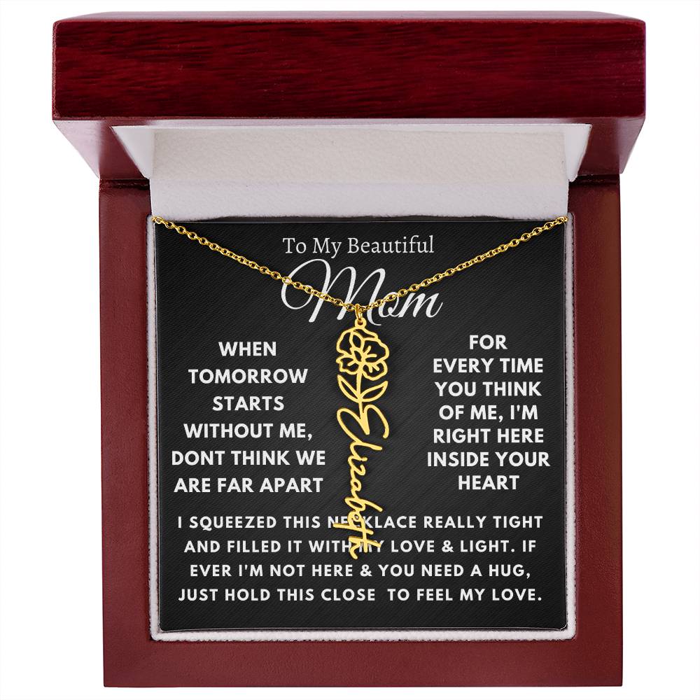 [ALMOST SOLD OUT] To My Beautiful Mom Flower Name Necklace
