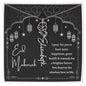Black and White I Pray You Have More Happiness Eid Mubarak Flower Name Necklace