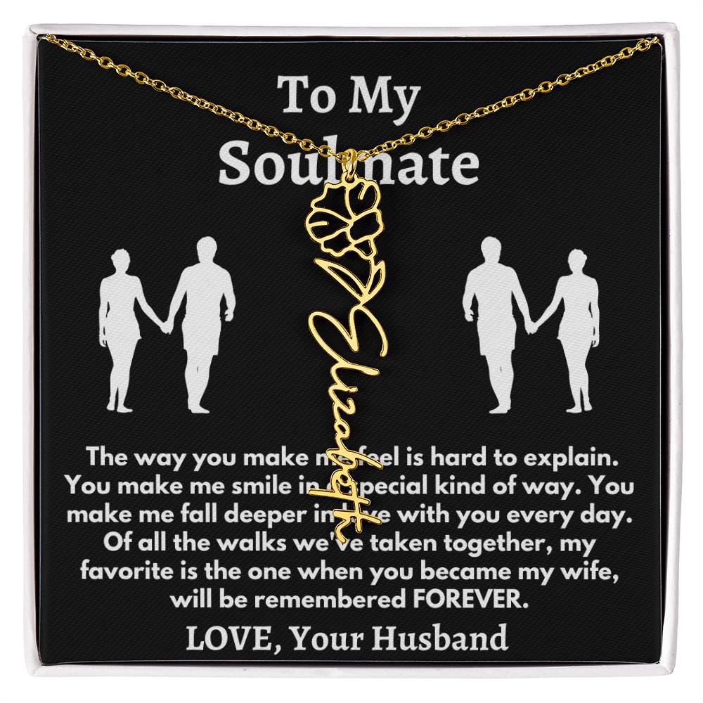 [ALMOST SOLD OUT] To My Soulmate - Love, Your Husband Flower Name Necklace