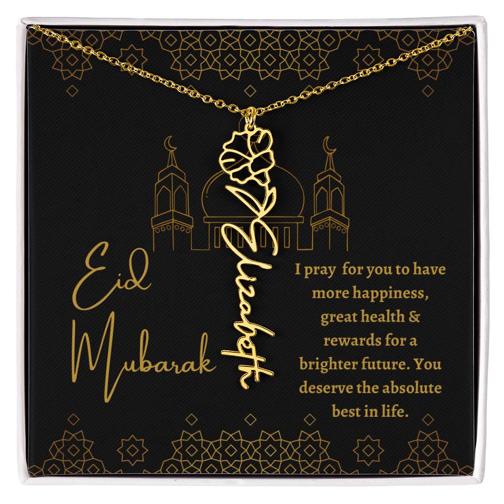 [ALMOST SOLD OUT] Black and Gold I Pray For You To Have All The Happiness Flower Name Necklace