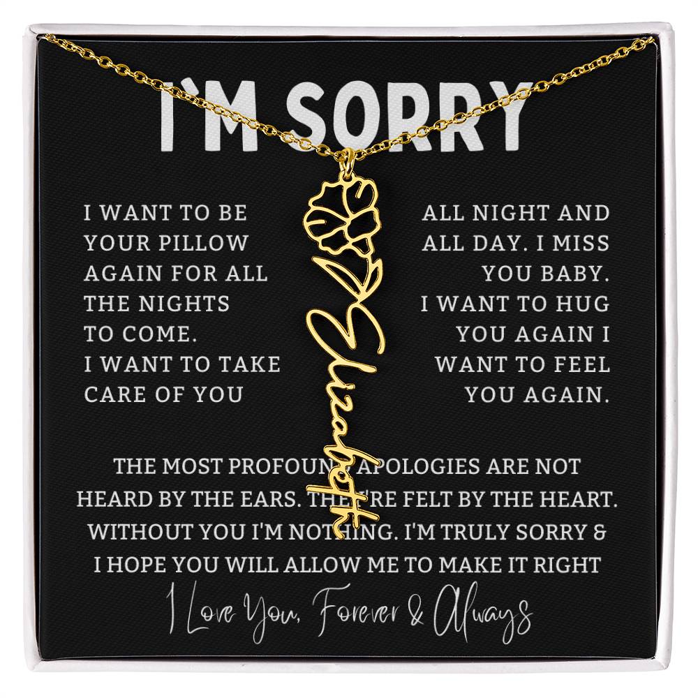 [Almost Sold Out] I'm Sorry Apologies By The Heart Flower Name Necklace