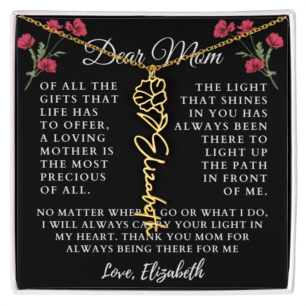 [Almost Sold Out] Floral Dear Mom Flower Name Necklace