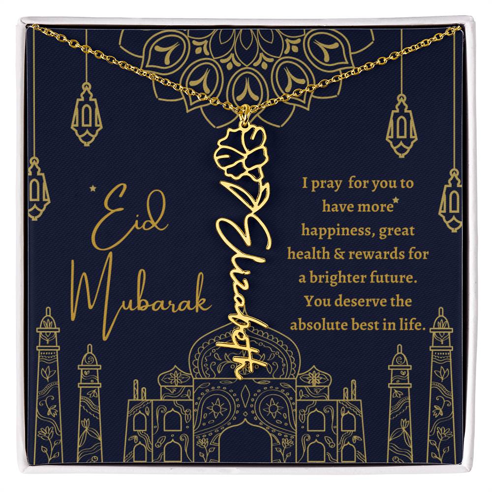 [ALMOST SOLD OUT] I PRAY FOR YOU TO HAVE MORE HAPPINESS BLUE AND GOLD FLOWER NAME NECKLACE