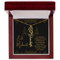 Eid Mubarak Black and Gold - I Pray to Allah to Always Bless You - Flower Name Necklace
