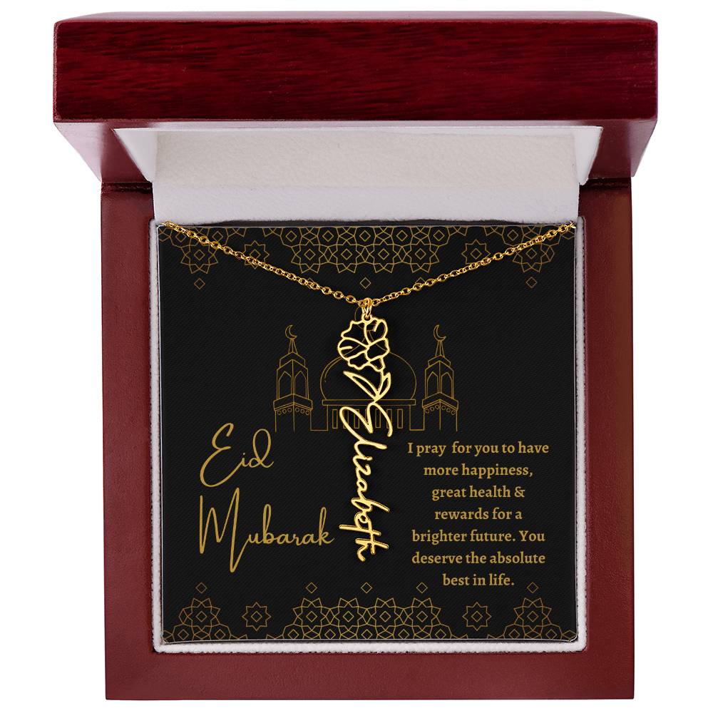 [ALMOST SOLD OUT] Black and Gold I Pray For You To Have All The Happiness Flower Name Necklace
