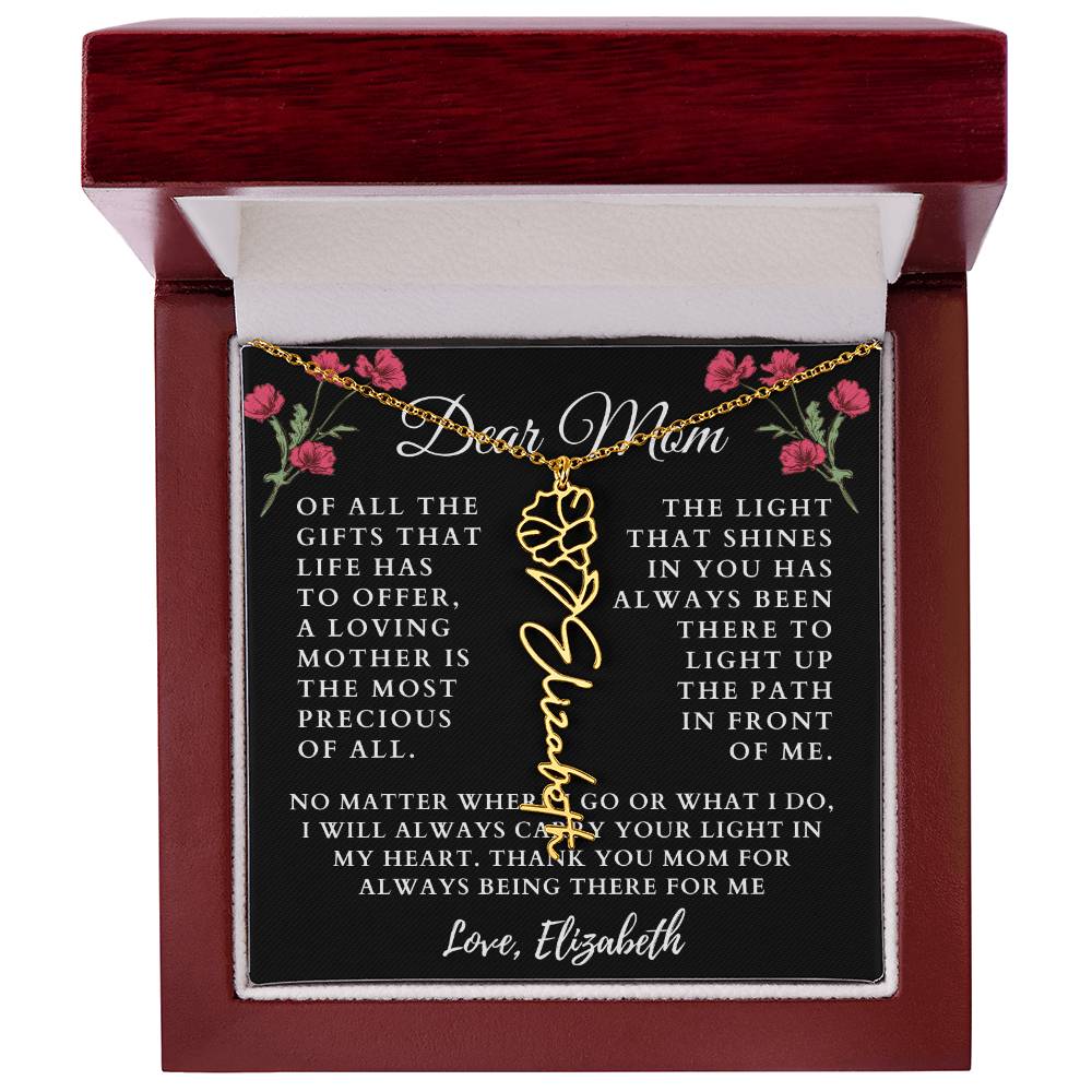 [Almost Sold Out] Floral Dear Mom Flower Name Necklace